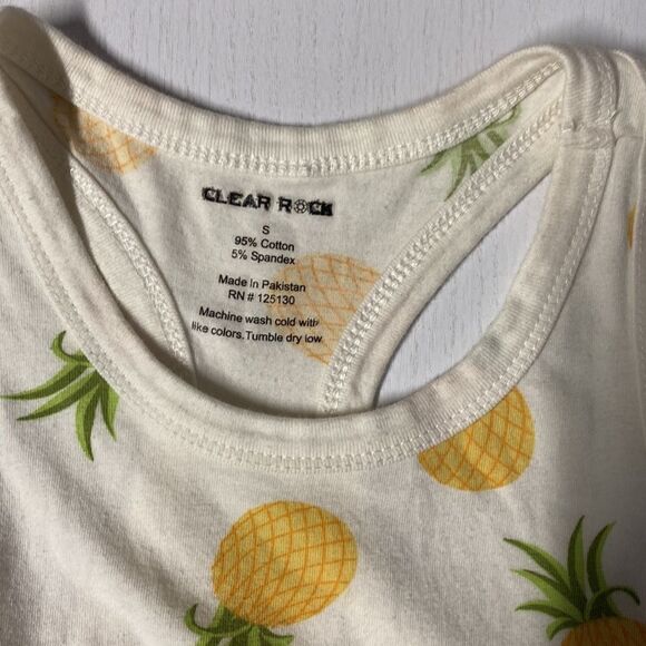 Girls Size Small RacerBack Like New Pineapple Cream Tank - Picture 2 of 4